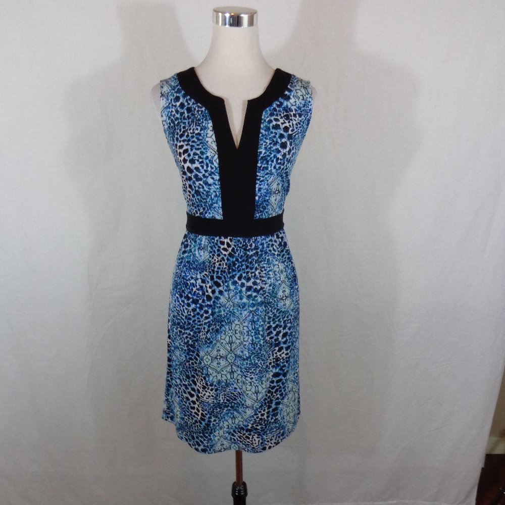 DANA BUCHMAN BLUE BLACK ANIMAL PRINT DRESS MEDIUM- Final Price